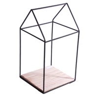 Maison moderne En Forme De Support De Pot De Fleur Présentoir Planteur Avec Base En Bois Pour La Décoration Intérieure