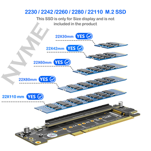 <strong>3</strong>-in-1 PCI-E Adapter with Dual M.2 NVME M-Key Support PCI-E Bifurcation for <strong>Desktop</strong> Motherboard - Product Image 3