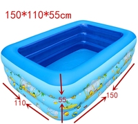 Wilda Großer Aufblasbarer PVC Faltbarer Umweltfreundlicher Rechteckiger 0,7mm Dicker Langlebiger Swimmingpool Blau für Außen-/Innenbereich Erwachsene Kinder 1