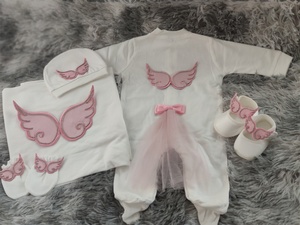 Abbigliamento per Neonati con Ricamo Personalizzato, Confezione <span class=keywords><strong>Regalo</strong></span> in Cotone Tinta Unita, Regali per Neonati - Product Image 6