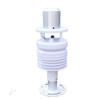 Anemometer ultrasonik tenaga surya, stasiun cuaca kompak, Anemometer ultrasonik kekuatan angin, tekanan kelembaban suhu udara, 6 in 1