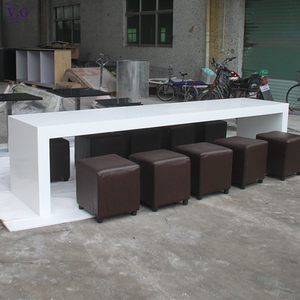 <strong>Custom</strong> High Quality <strong>Solid</strong> <strong>Surface</strong> Benches for Dining U-shaped Dining Counter <strong>Table</strong> for Coffee Shop - Product Image 1