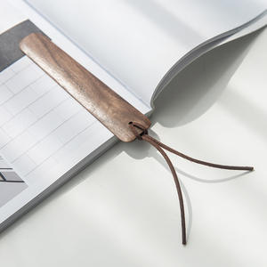 Customized Logo High-end Gift Box Retro 2 Pcs Hanging Wooden Bookmarks with Hole Lanyard - Product Image 2