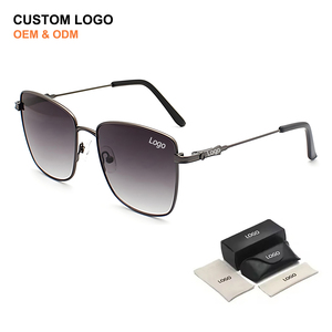 Gafas de Sol de Lujo para Hombre, Estilo Moderno, con Protección UV400, Montura Cuadrada, Lentes Degradadas, Metálicas - Product Image 1