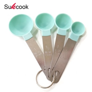 Juego de <span class=keywords><strong>4</strong></span> cucharas medidoras de PP con mango de acero inoxidable duradero, herramientas de cocina de 15ml de capacidad para uso doméstico, tazas medidoras - Product Image 2