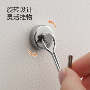 Magnetic Hooks Round Strong Adhesive Rotatable For Fridge Door Key Hanging Organizer - Product Image 1