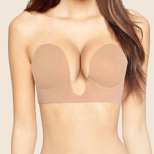 Cubiertas de pezones impermeables reutilizables Ropa interior de talla grande Sujetadores adhesivos de silicona invisibles sin espalda - Product Image 2
