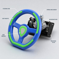 Volant de simulateur de course d'arcade pour enfants, kit de jeu vidéo à monnayeur Crazy Car Switch bleu pour centre de jeux