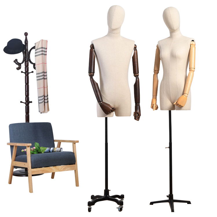 Тканевая обернутая Женская половинная форма для женского платья, винтажная форма для манекена, демонстрационные формы для продажи