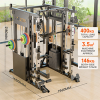 Machine Smith multifonctionnelle combinée professionnelle pour salle de sport, avec support pour barres et rack à squats, équipement de fitness
