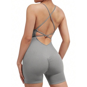 <span class=keywords><strong>Tuta</strong></span> intera sexy in nylon ed elastan senza cuciture, effetto push-up, per yoga e fitness, <span class=keywords><strong>con</strong></span> schiena scoperta, senza linee inutili, stile europeo-americano, per il mercato transfrontaliero - Product Image 5