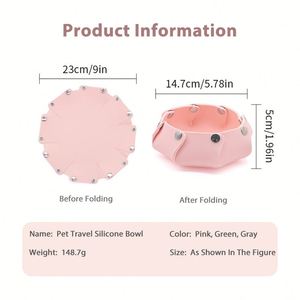 Factory Wholesale ODM/OEM Adjustable Comfortable Detachable Snap-<b>Button</b> Foldable Eco-Friendly Silicone Pet Bowl Portable Travel - Product Image 6