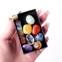 Kit de bijoux Orgone de guérison en gros, pendentif collier en résine Orgonite avec pierres roulées Chakra, coffret cadeau