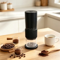 Coffret Cadeau de Luxe Mini Moulin à Café Portable avec Logo Personnalisé, Ensemble de Moulins à Grains de Café à Meules Coniques Réglables