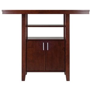 DB Albany <b>Walnut</b> High <b>Table</b> with Cabinet Elegant Dining Solution - Product Image 2
