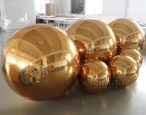 金色圣诞饰品球充气圣诞装饰品户外巨型金色圣诞镜球