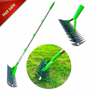 New Stainless Steel Lawn Dry Grass Leaf Rake Soil Turner Green Orange Garden <b>Tool</b> with Wheels Extension Pole <b>for</b> Garden Supplies - Product Image 3