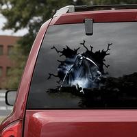 Autocollants 3D pour voiture avec style personnalisé, crânes, démon, décoration réfléchissante, autocollant en vinyle PVC pour pare-chocs et fenêtres