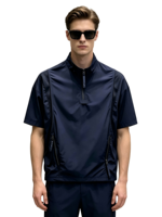 Veste de golf légère en nylon pour homme, coupe-vent à col zippé, anti-humidité, performance supérieure, vêtements de sport personnalisés pour équipe