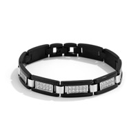 Bracelet tendance en acier inoxydable 316 plaqué sous vide, maillons de chaîne, micro-diamants faits à la main, unisexe, cadeau de mode