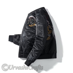 แจ็กเก็ตผู้ชายคอปกตั้งแนววินเทจผ้าคอตตอนปักเครน - Product Image 2