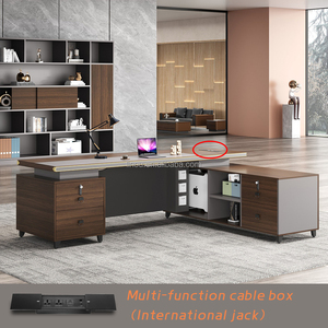 Modern Luxury Ergonomic L-Shape Executive <strong>Work</strong> Desk Strong Mobile Wooden <strong>Home</strong> Office Elegant Modular Eco-Friendly Office <strong>Table</strong> - Product Image 3