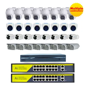 Surveillance Products 32 Channel NVR KIT 5MP CCTV Surveillance Products Wired Dome Bullet PTZ Camera POE camera system