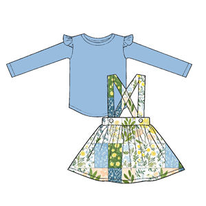 Set di Due Pezzi con Abito Stampato Rosso Brillante e Vivace, Abbigliamento per Bambine all'Ingrosso, Vestiti e Completi per Ragazze - Product Image 6