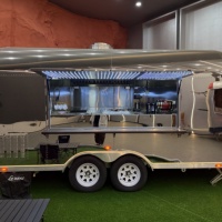 Remolque de Comida con Equipamiento de Cocina Completo, Carrito Móvil para Café, BBQ y Helados, Piaggio Ape 50, Aluminio, Resistente a la Corrosión, en Venta