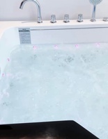 Moderna Bañera de Hidromasaje Acrílica de 2 Plazas con Doble Almohada y Chorros de Agua