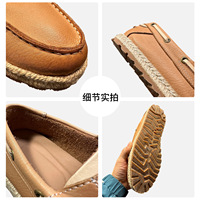 Espadrilles sportives pour hommes en cuir véritable marron, à lacets, respirantes, légères, avec semelle intermédiaire en EVA, chaussures décontractées pour la marche, printemps automne