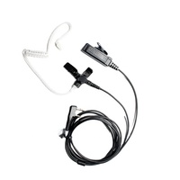 Écouteur professionnel à tube acoustique 2 fils avec microphone-cravate à condensateur PTT intégré, anti-bruit et étanche