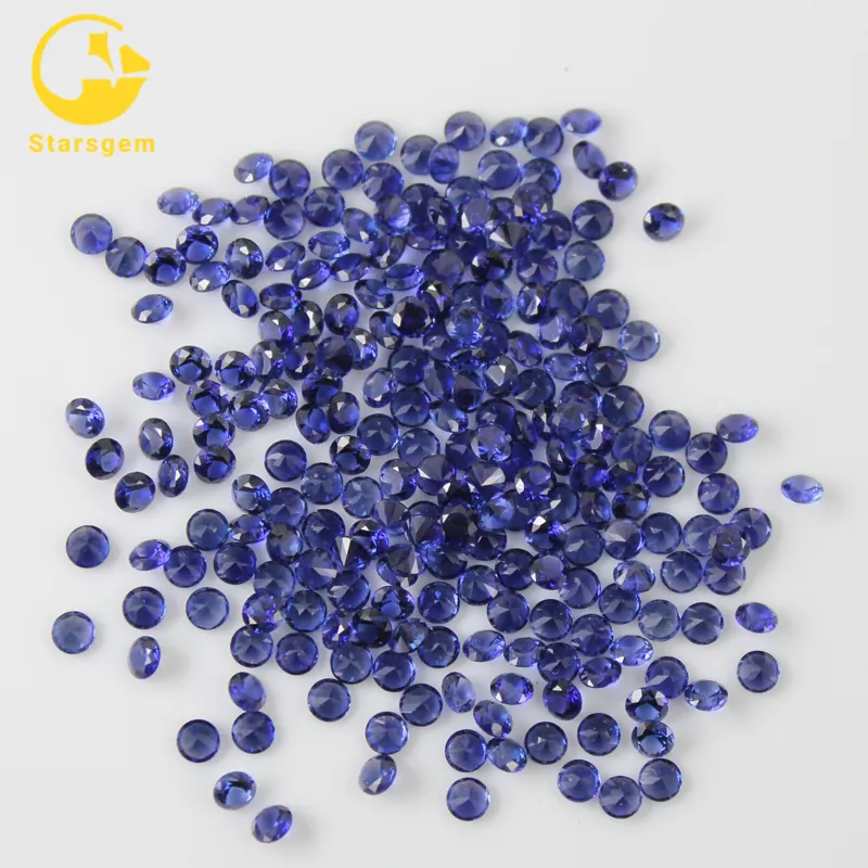 Starsgem Bán Buôn Giá Rẻ Corundum Tối Đá Lỏng Phòng Thí Nghiệm Tạo Ra Nga Tổng Hợp Sapphire 2Mm Màu Xanh Nhỏ Lỏng Ngọc Bích