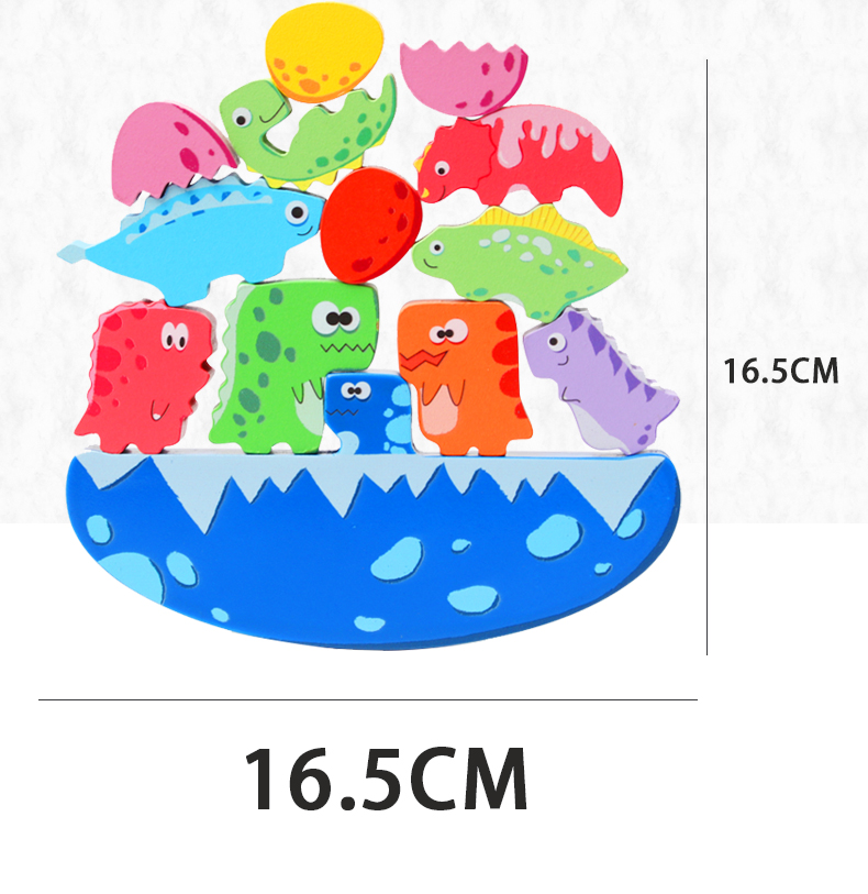 Wooden Early Childhood Education Dinosaur Animal Block Balance Fold The High Toy