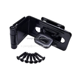 Fermoir de cadenas de sécurité en acier robuste loquets de verrouillage noir 4-1/2 "90 degrés ange serrure de porte loquet à moraillon et <span class=keywords><strong>agrafe</strong></span> pivotante - Product Image 1