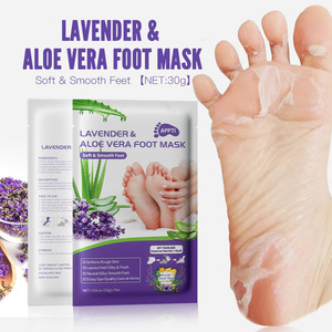 <span class=keywords><strong>Masque</strong></span> pour les pieds <span class=keywords><strong>DIY</strong></span> à la lavande et à l'aloe vera, marque privée, exfoliant, hydratant, adoucissant pour les talons rugueux et secs, soin des pieds, OEM ODM - Product Image 1