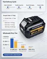 Baterai Li-ion 18V 5Ah Dengan Port USB Type-C PD Pengganti untuk DCB184 Perkakas Listrik Bor Tanpa Kabel Paket Baterai Lithium