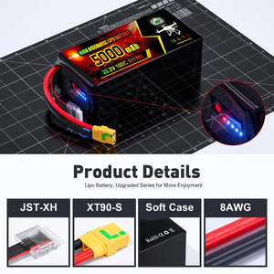 סוללת ליתיום פולימר נטענת בעלת קצב פריקה גבוה 25C-30C-60C-100C 1300mah 1500mah 3S 4S 6S 7.4V <span class=keywords><strong>11.1V</strong></span> 14.8V 22.2V 22.2v - Product Image 4