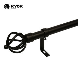 Tringle à rideaux KYOK 2026 <span class=keywords><strong>RTS</strong></span>, style simple, en métal noir, embouts en fer, extensible - Product Image 5