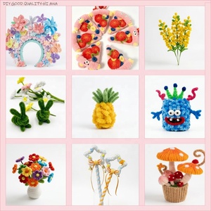 Bouquet de <span class=keywords><strong>fleurs</strong></span> artificielles de 8 mm - <span class=keywords><strong>Fleurs</strong></span> prêtes à l'emploi en fil de chenille, tiges en chenille, fil pelucheux, cadeaux artisanaux faits à la main, fil de chenille DIY - Product Image 5