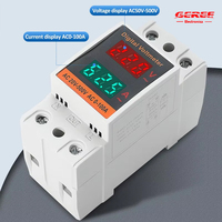 Voltmètre ampèremètre numérique sur rail DIN 220V/380V, moniteur de panneau numérique 0-99,9 ampères, relais avec module électronique CT externe