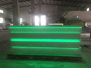 Luces LED RGB de tamaño pequeño, Mostrador de <span class=keywords><strong>cajero</strong></span> blanco elegante, mesa de escritorio frontal para oficina, clínica, tienda minorista, salón de belleza, Spa - Product Image 2