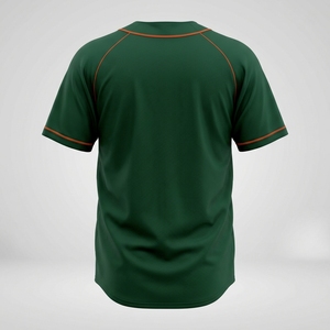Camiseta de Béisbol Unisex de Primera Calidad con Logotipo Personalizado, Verde, Manga Corta, Cuello en V, Botones, Malla Transpirable, Uniforme de Equipo para Adultos, 100% - Product Image 2
