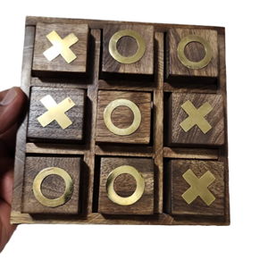 Handcrafted Wooden Tic Tac Toe <b>Game</b> Educational Family Board <b>Game</b> Travel <b>Puzzle</b> Toy for Kids and Adults - Product Image 1