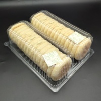 Boîtes rectangulaires jetables en plastique PET recyclé pour sushi gâteau dessert salade viande gelée autres aliments pain pour le stockage des biscuits