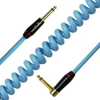 OEM trenzado profesional recto a recto Jack 6,35mm TS a ángulo recto 1/4 eléctrico en espiral guitarra bajo Audio Cable de resorte
