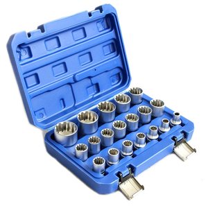 High Torque 8-32mm <strong>Spline</strong> Socket <strong>Set</strong> 1/2" Drive Universal Metric 8-32mm 12-point Cr-V Socket <strong>Set</strong> 19pcs - Product Image 3