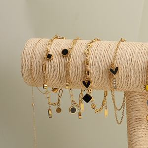 À la mode cochon nez épissage chaîne en acier inoxydable bijoux bijoux <span class=keywords><strong>de</strong></span> mode bracelets <span class=keywords><strong>de</strong></span> <span class=keywords><strong>cheville</strong></span> Onyx coeur <span class=keywords><strong>grain</strong></span> <span class=keywords><strong>de</strong></span> café Mariner lien chaîne <span class=keywords><strong>cheville</strong></span> - Product Image 6