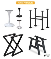 Pieds de table en métal en gros d'usine, supports croisés, supports de colonne en fer forgé, piédestal, base de table