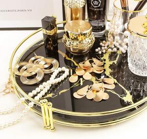 <span class=keywords><strong>2023</strong></span> meilleure vente plateau créatif de luxe bijoux cosmétiques parfum articles de toilette stockage commode salle de bain bureau miroir plateau - Product Image 5